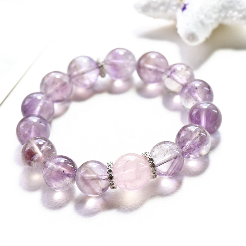 ウサギ毛アメジストブレスレットRabbit Hair Amethyst Bracelet(13mm)