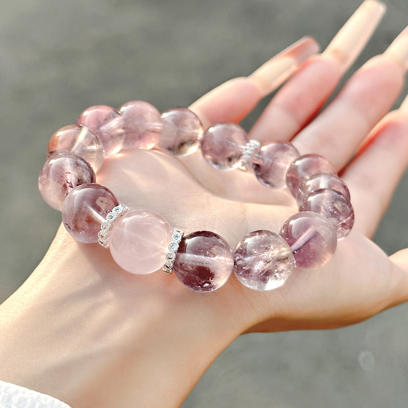 ウサギ毛アメジストブレスレットRabbit Hair Amethyst Bracelet(13mm)