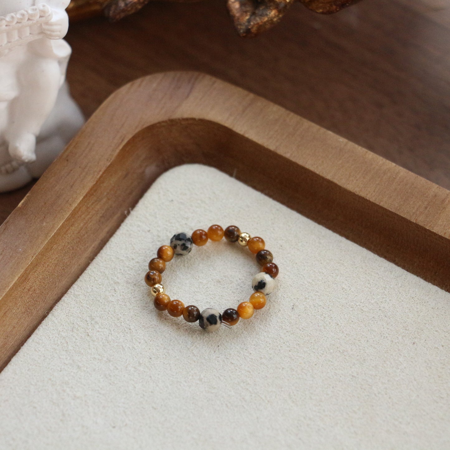 タイガーアイ(虎目石)装飾リング Tiger's Eye Decorative Ring