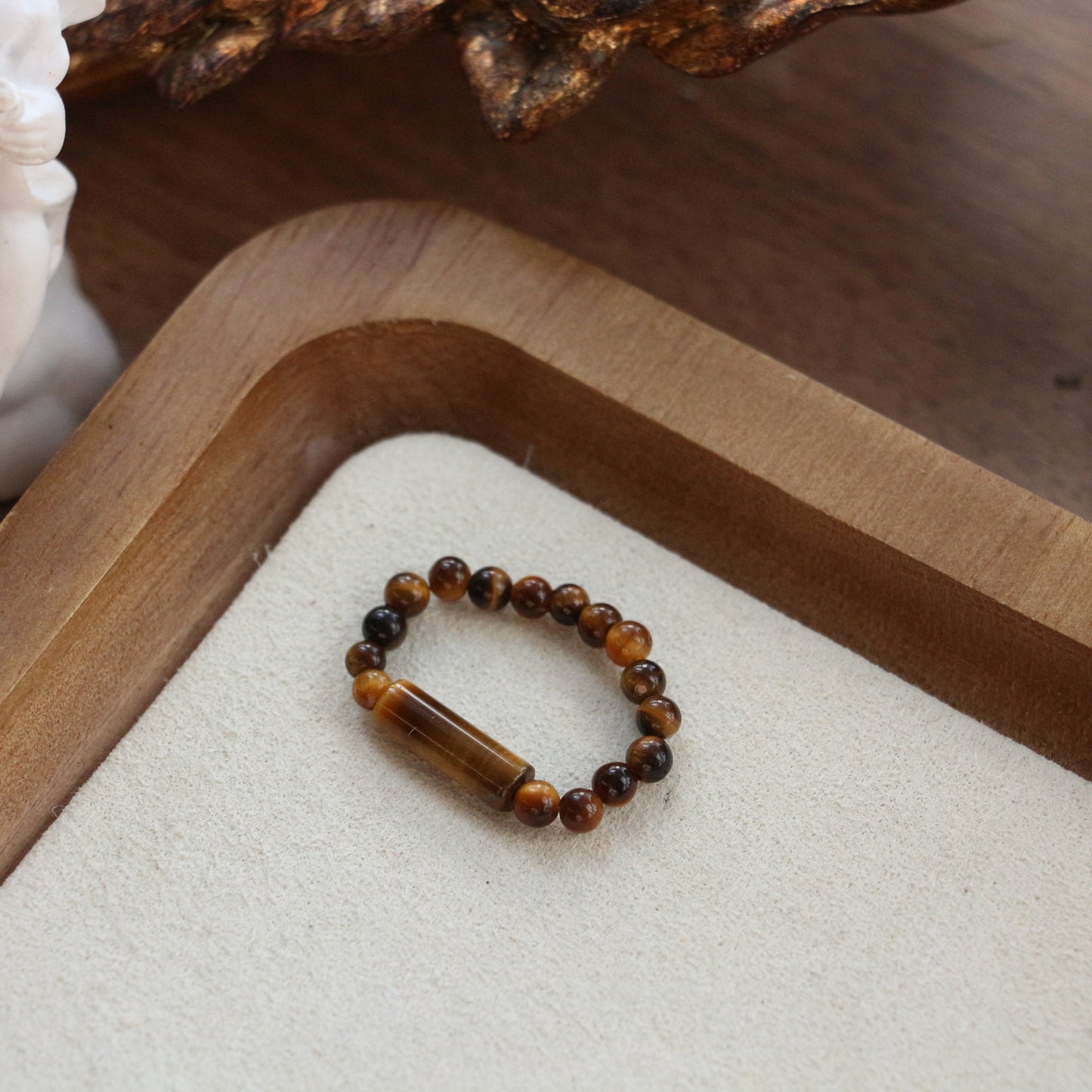 タイガーアイ(虎目石)装飾リング Tiger's Eye Decorative Ring